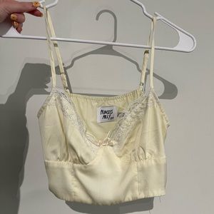 Princess Polly corset top, pale yellow